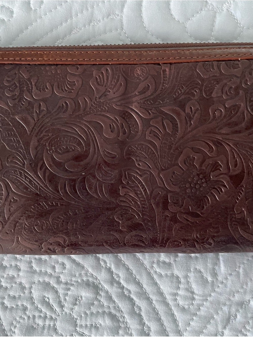 Rudsak Embossed Brown Leather Woman’s Clutch Wallet